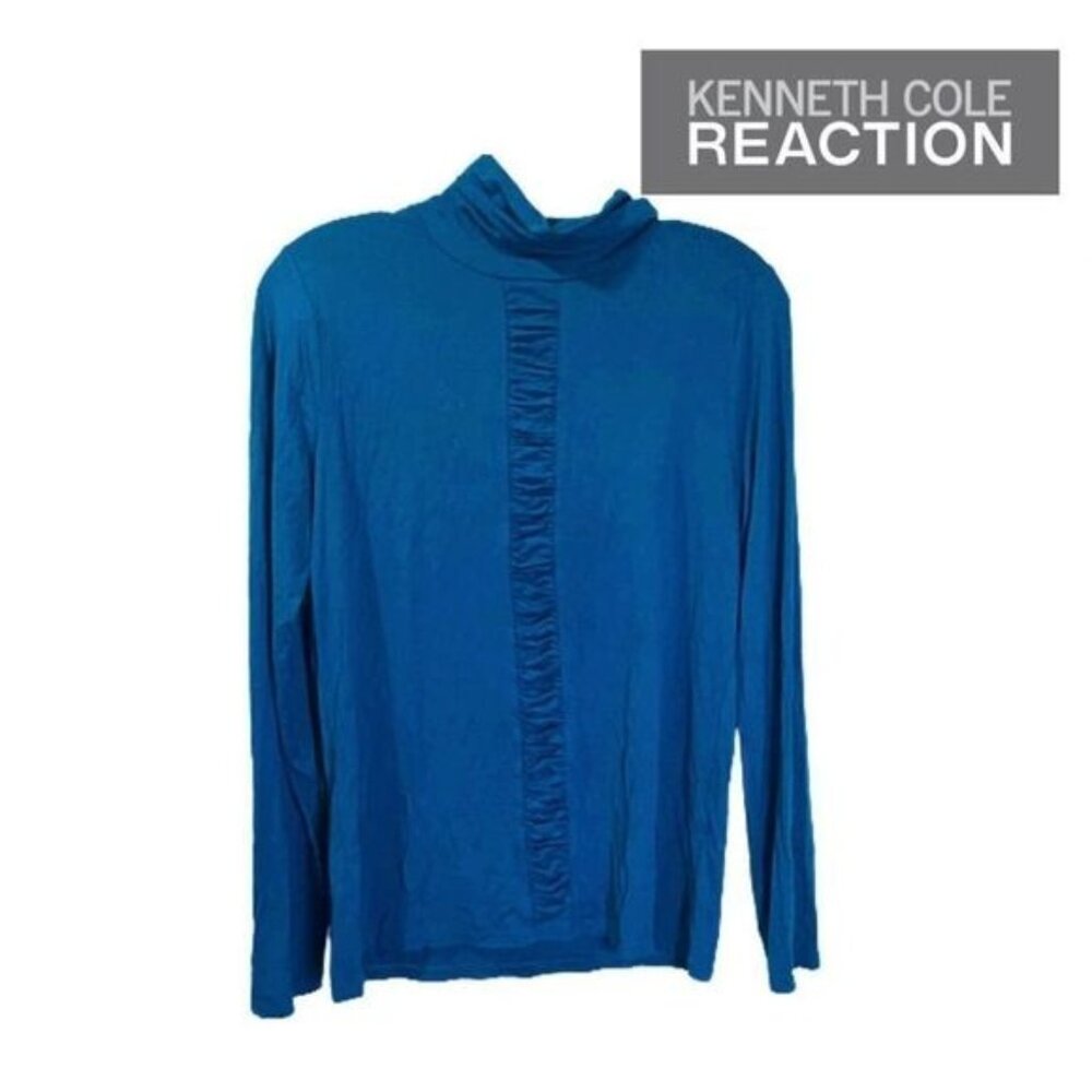 KENNETH COLE REACTION Women's Long-Sleeve Turtleneck Ruched Mid Front Sweater